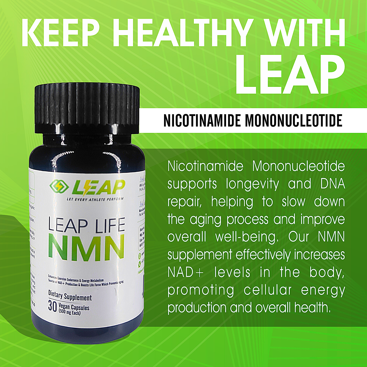 NMN (Nicotinamide Mononucleotide) Supplement: Increase Energy Production & Enhances Endurance Performances