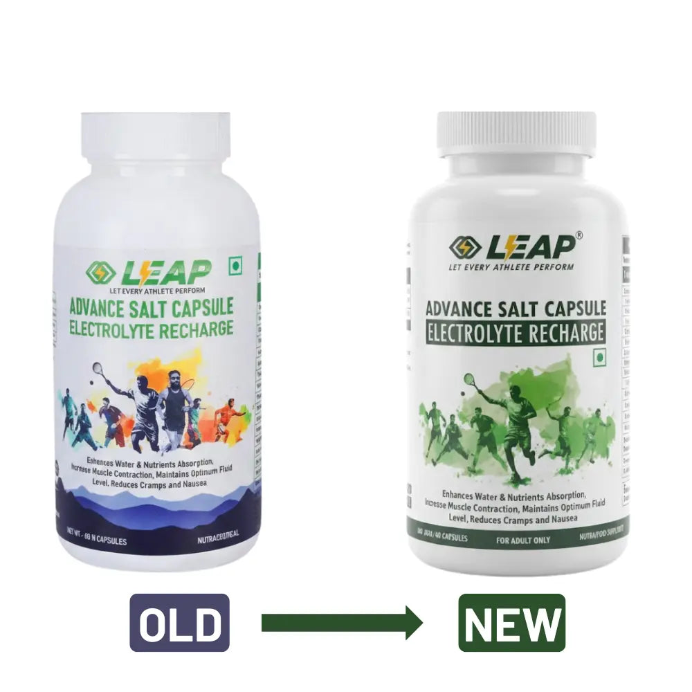LEAP Advance Salt Capsule Electrolyte Recharge : 60 Vegan Non-Caffeinated Capsules Leapstoreindia