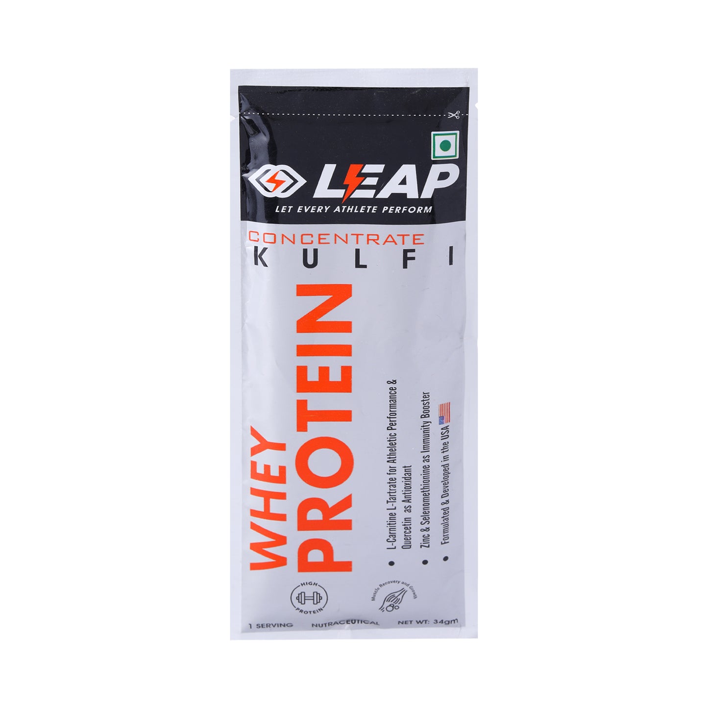 Leap Whey Protein Concentrate (Kulfi Flavor)-34gm Sachets