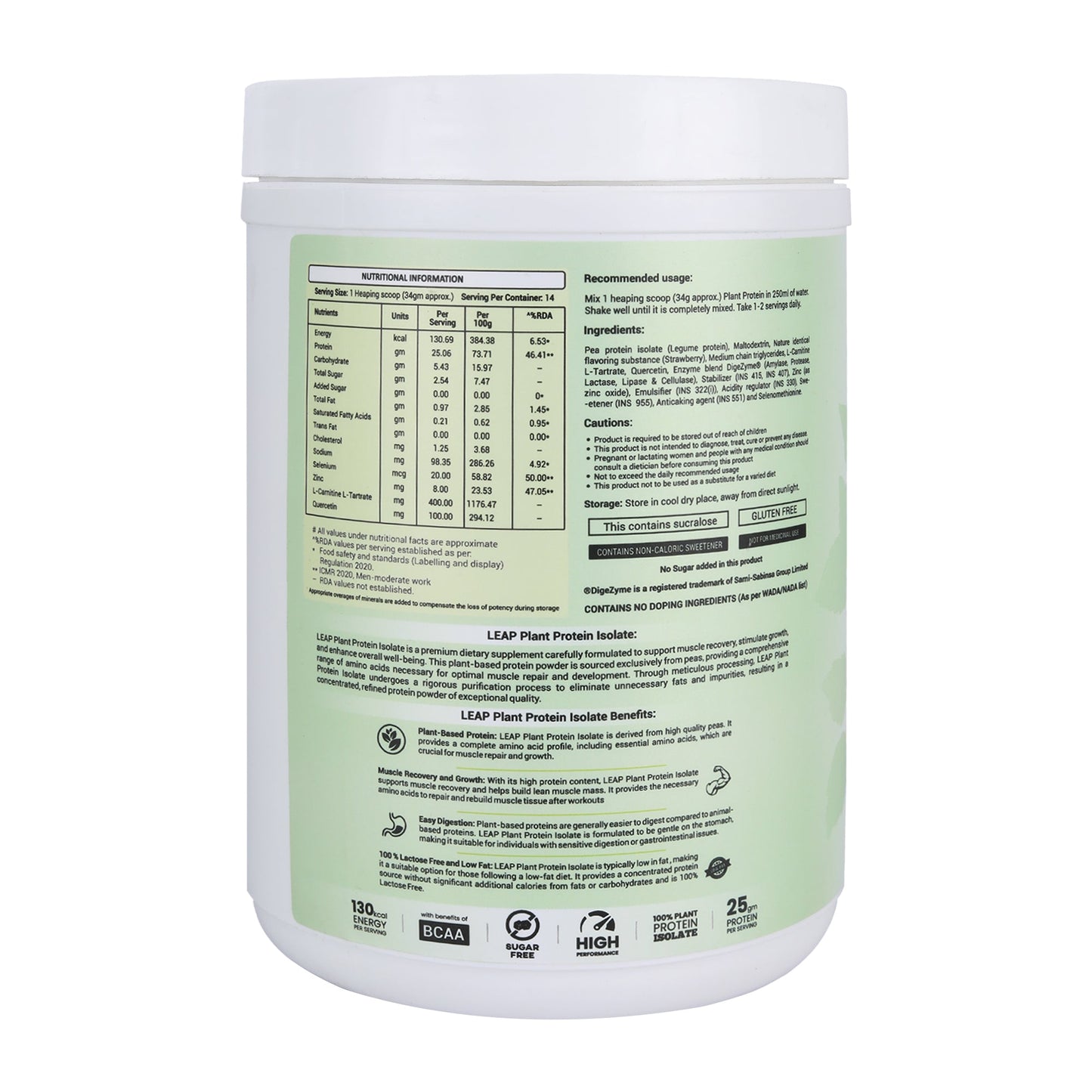 Leap Plant Protein Isolate (Strawberry) - 500gm Leapstoreindia