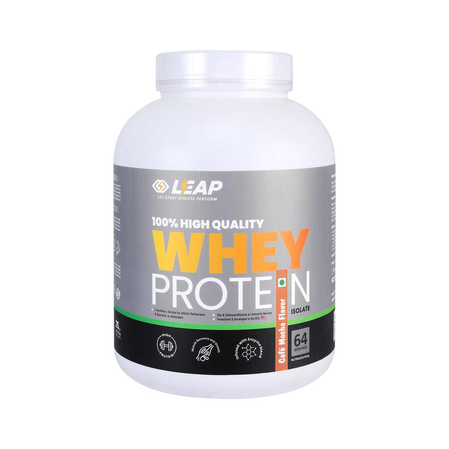 Leap Whey Protein Isolate-Cafe Mocha flavor-2KG