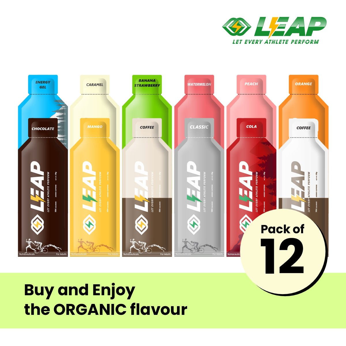 Leap Energy Gels 12-Flavor Variety Pack