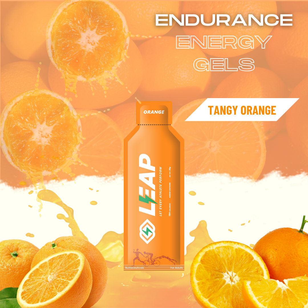 Pack of 12 Leap Energy Gels:  Assorted Flavors of 4 Mango-4 Orange-4 Ginger