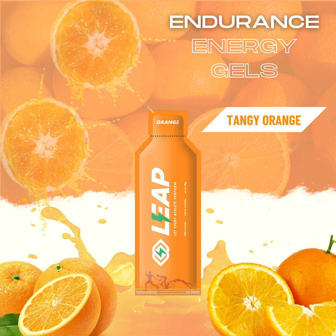 LEAP Energy Gels Pack of 24 : Assorted Flavors of 8 Mango-8 Orange-8 Ginger