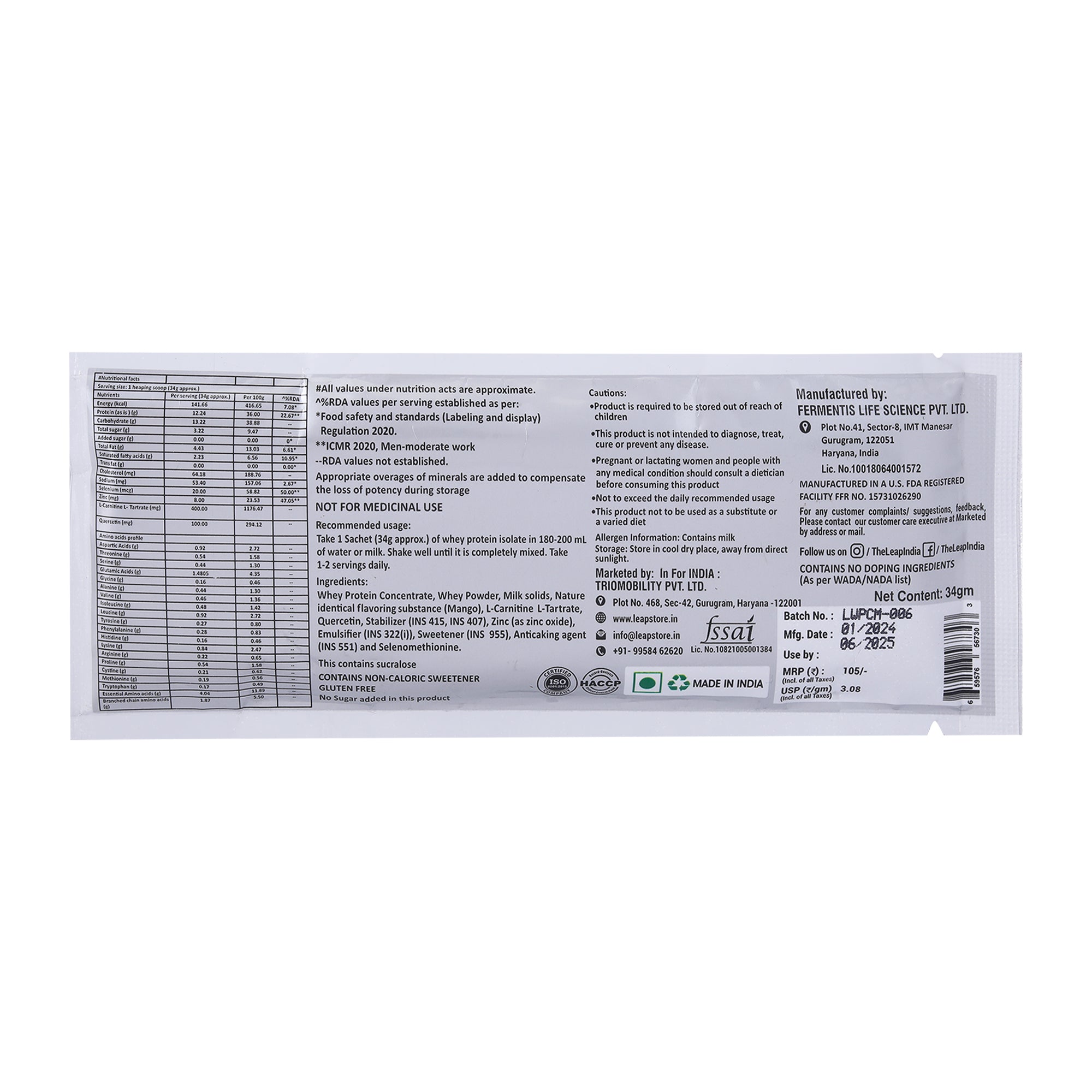 LeapFix Recovery Mix - Unleash Your Full Recovery Potential-Mango Flavor Pack of 5-10-15