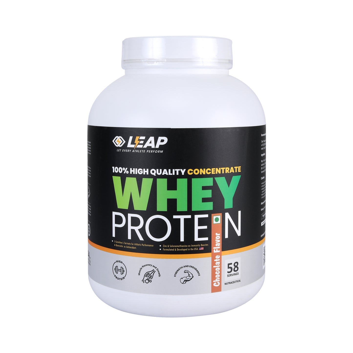 Leap Whey Protein Concentrate - Chocolate Flavor-2KG-20% Flat Off  On MRP
