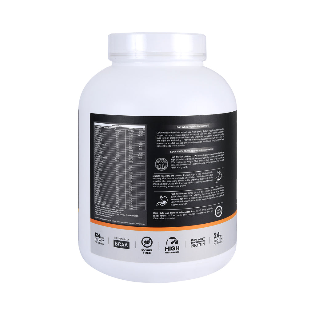 Leap Whey Protein Concentrate - Chocolate Flavor-2KG-10% Flat Off  On MRP