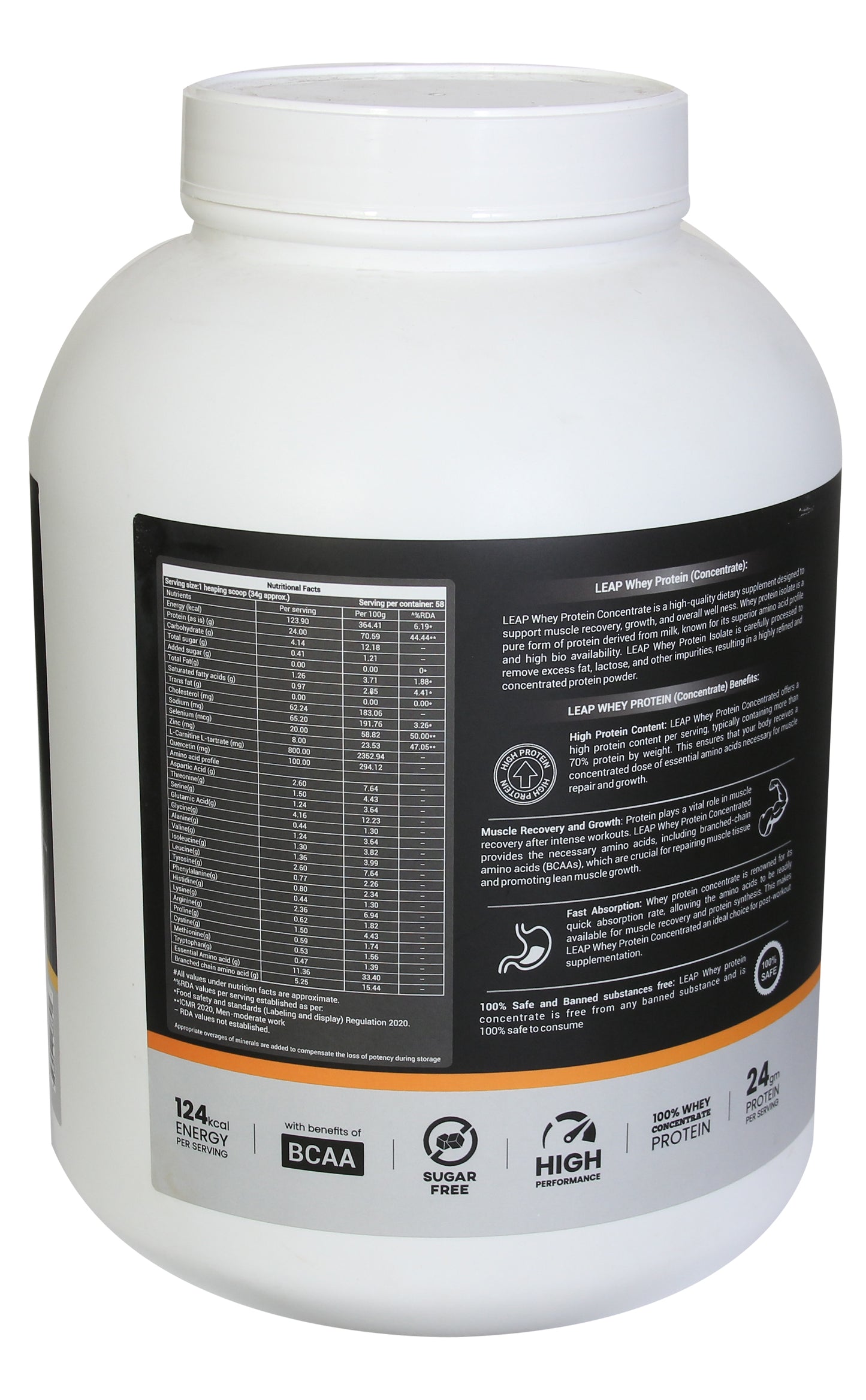 🏋️♂️ Premium Whey Protein Concentrate – 2kg | 24g Protein per Scoop | Muscle Gain, Recovery &amp; Performance | Made for Indian Athletes