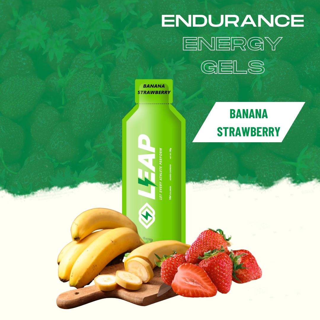 LEAP Energy Gels Pack of 12 : Assorted Flavors of 4 Mango-4 Caramel-4 Banana