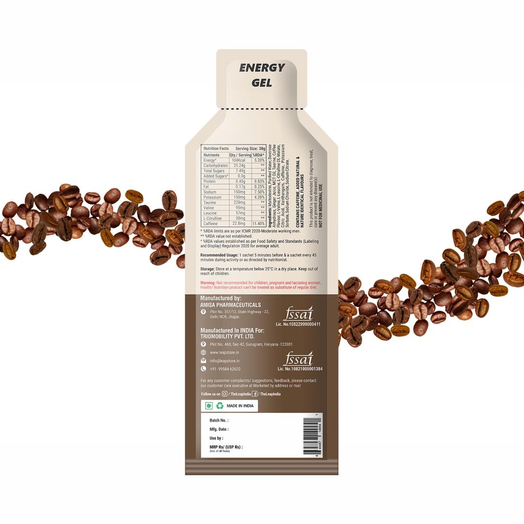 LEAP Energy Gel (Coffee Flavor - Highly Caffeinated)