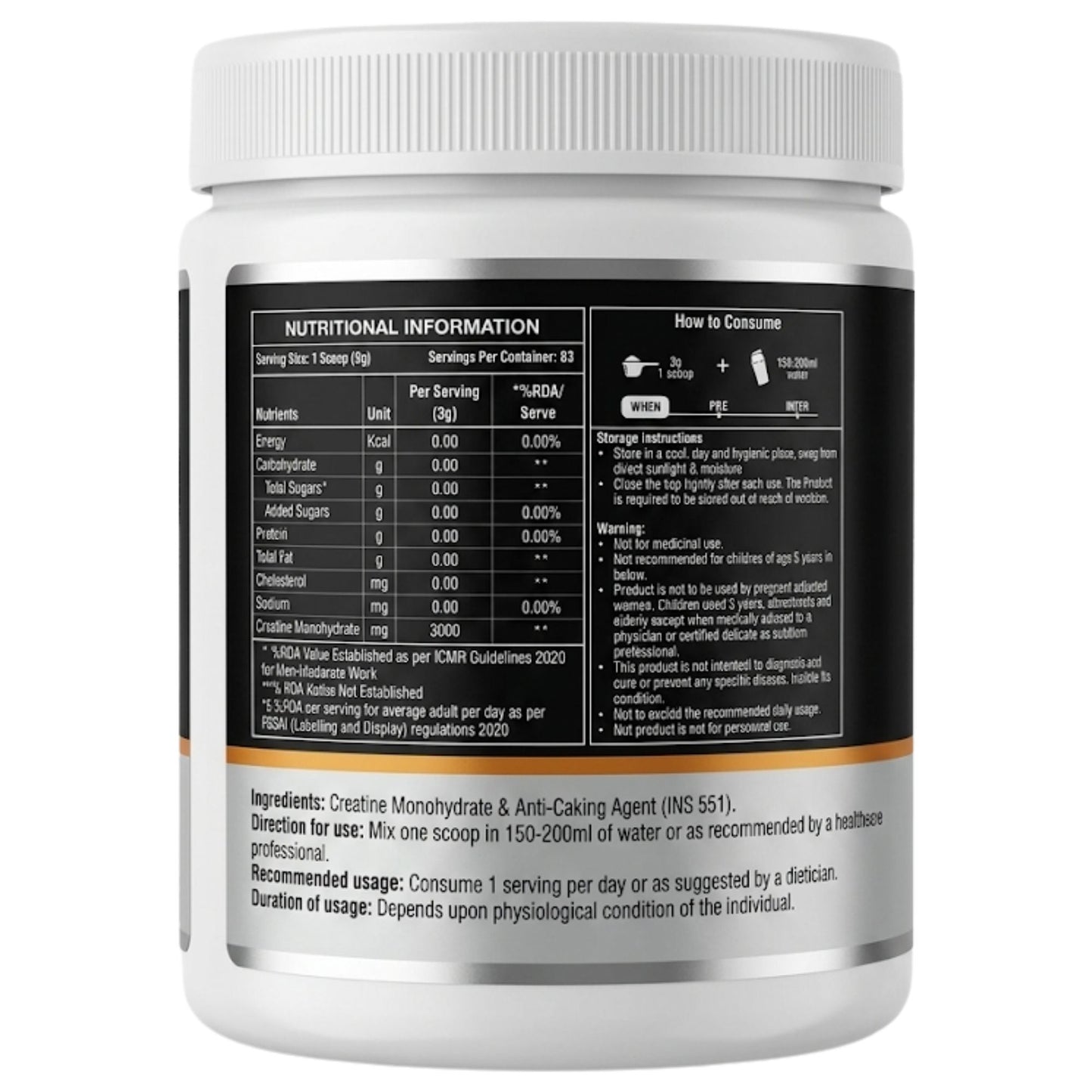 CREATINE MONOHYDRATE -250gm