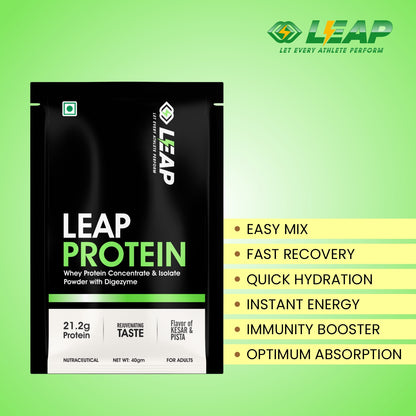 Leap Whey Protein Concentrate & Isolate Powder with Digezyme -Protein Sachets