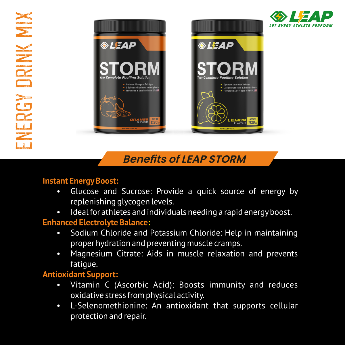 Leap Storm (Orange Flavor): 1120gm