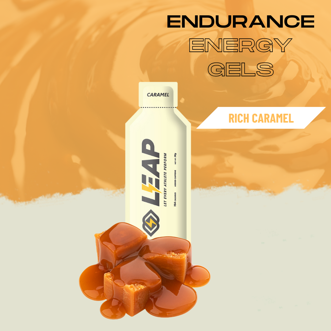 LEAP Energy Gels Pack of 12 : Assorted Flavors of 4 Mango-4 Caramel-4 Banana