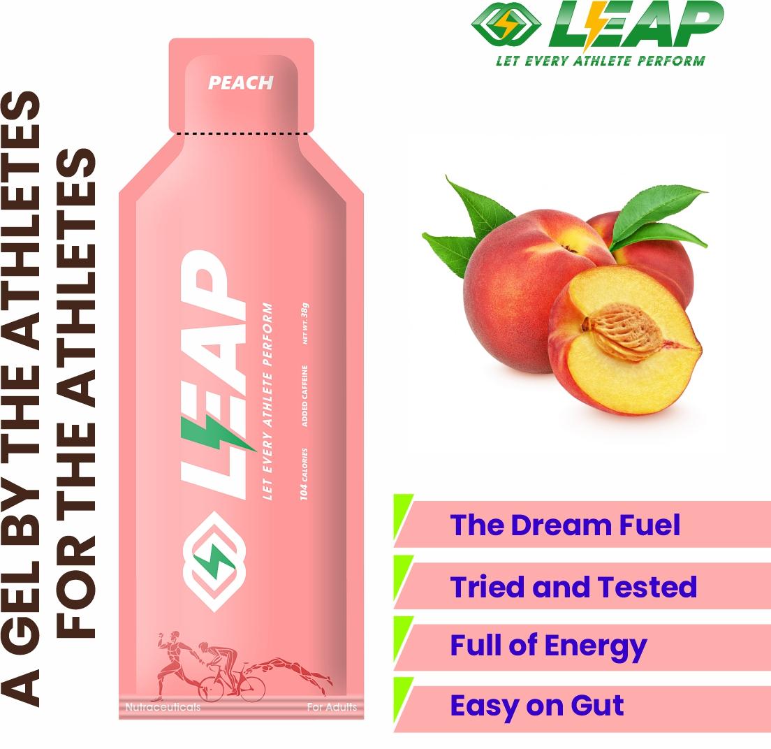 Pack of 12 Leap Energy Gel Assorted Flavors of (4-Cola-4-Peach-4-Watermelon)