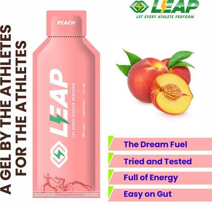 Pack of 12 Leap Energy Gel Assorted Flavors of (4-Cola-4-Peach-4-Watermelon)