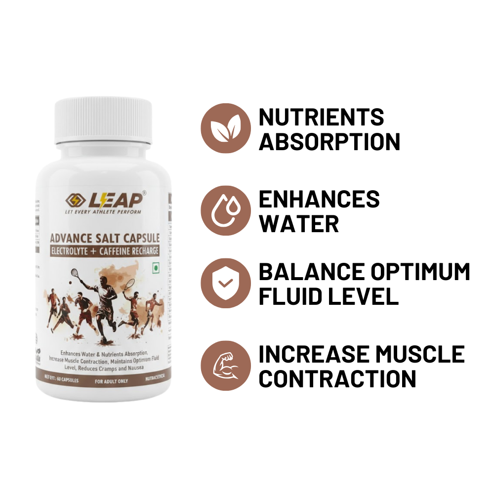 LEAP Advance Salt Capsules With Caffienated Recharge -60 Vegan Capsules Leapstoreindia