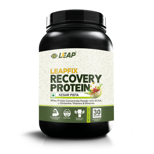 Leapfix Recovery Protein | Post-Workout Recovery Protein | Flavour Kesar Pista | 1000g